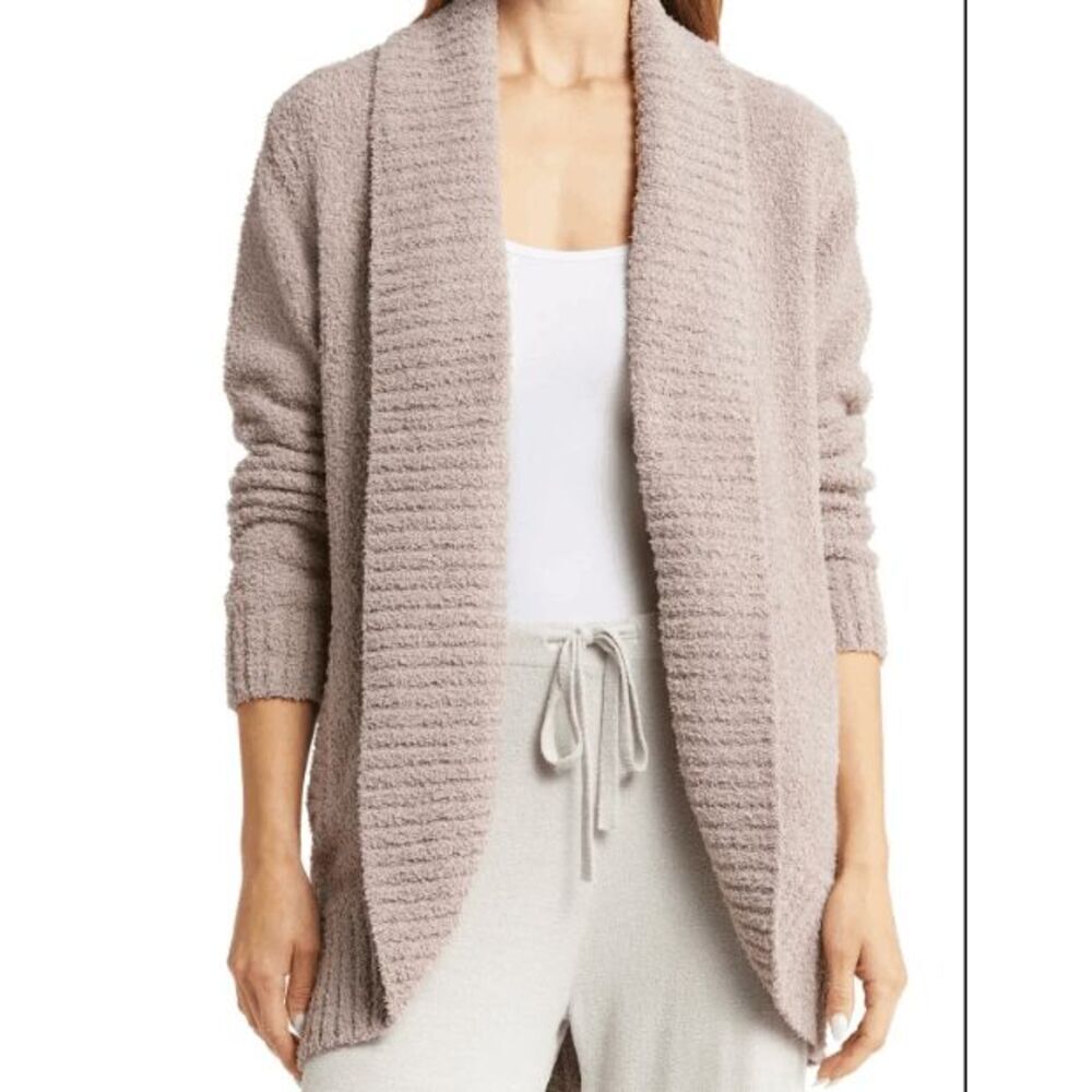 Barefoot Dreams cozychic™ chenille circle cardigan - deep taupe Size Small